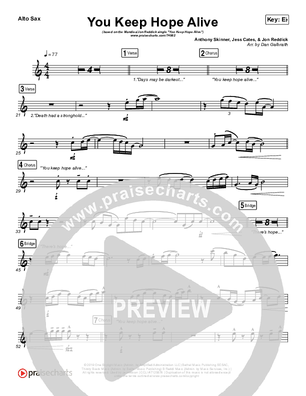 You Keep Hope Alive Alto Sax (Mandisa / Jon Reddick)