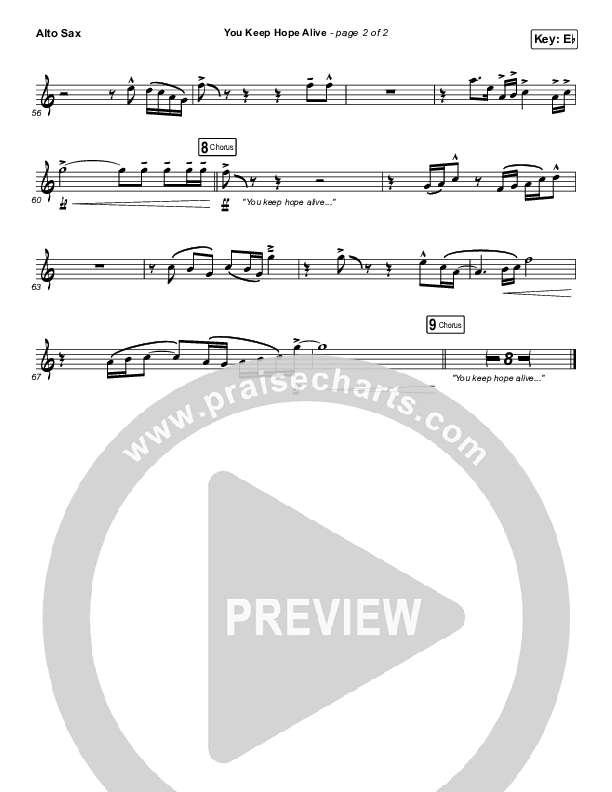 You Keep Hope Alive Alto Sax (Mandisa / Jon Reddick)