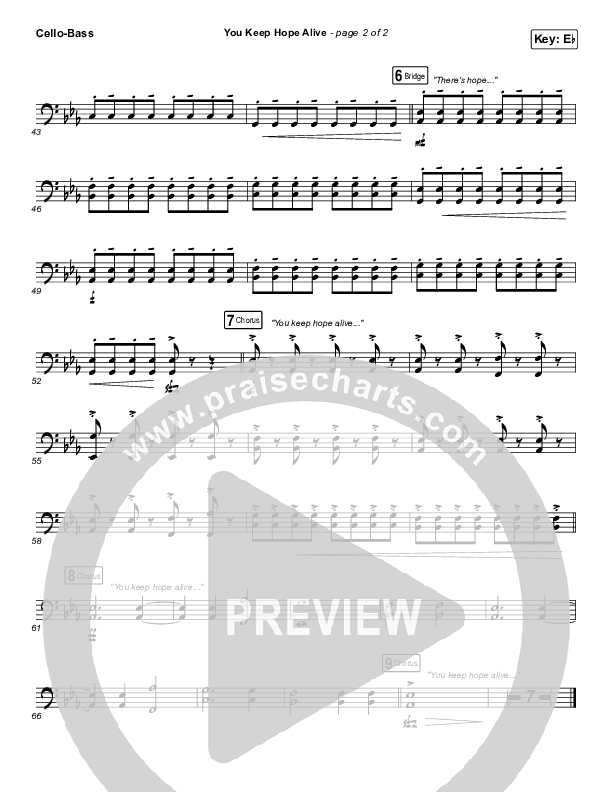 You Keep Hope Alive Cello/Bass (Mandisa / Jon Reddick)