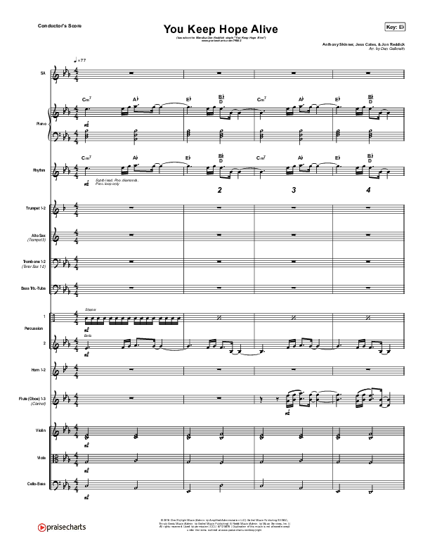 You Keep Hope Alive Orchestration (Mandisa / Jon Reddick)