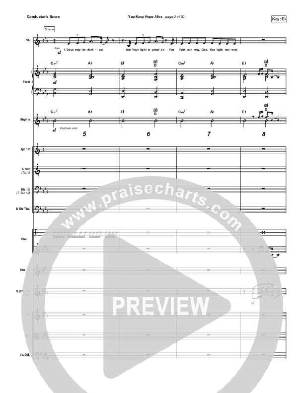 You Keep Hope Alive Conductor's Score (Mandisa / Jon Reddick)