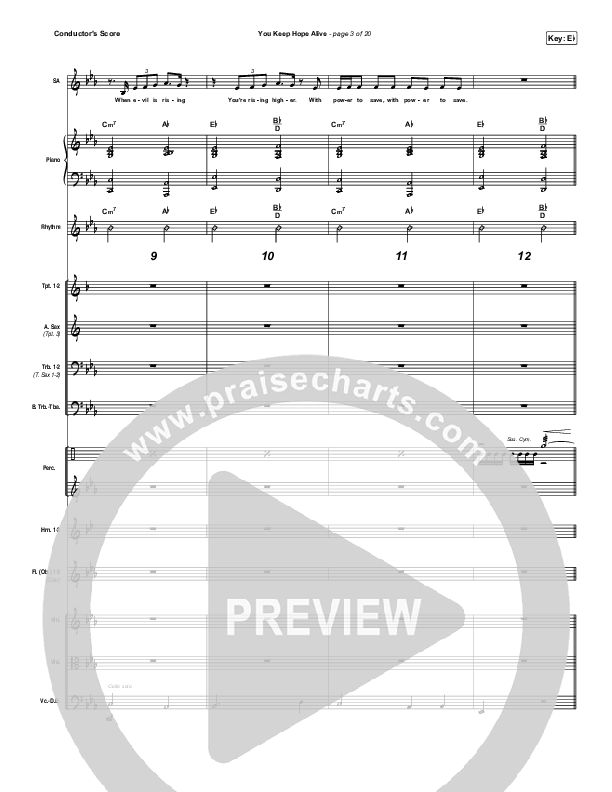 You Keep Hope Alive Conductor's Score (Mandisa / Jon Reddick)