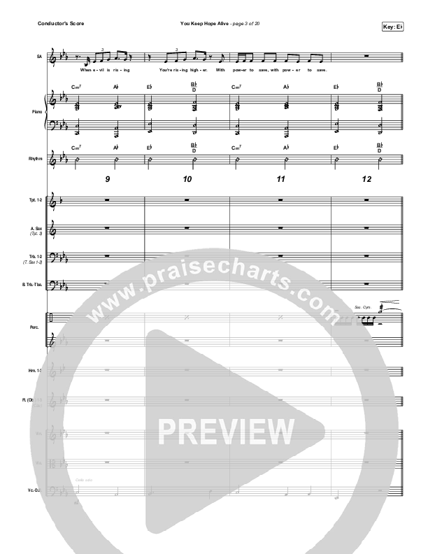 You Keep Hope Alive Conductor's Score (Mandisa / Jon Reddick)