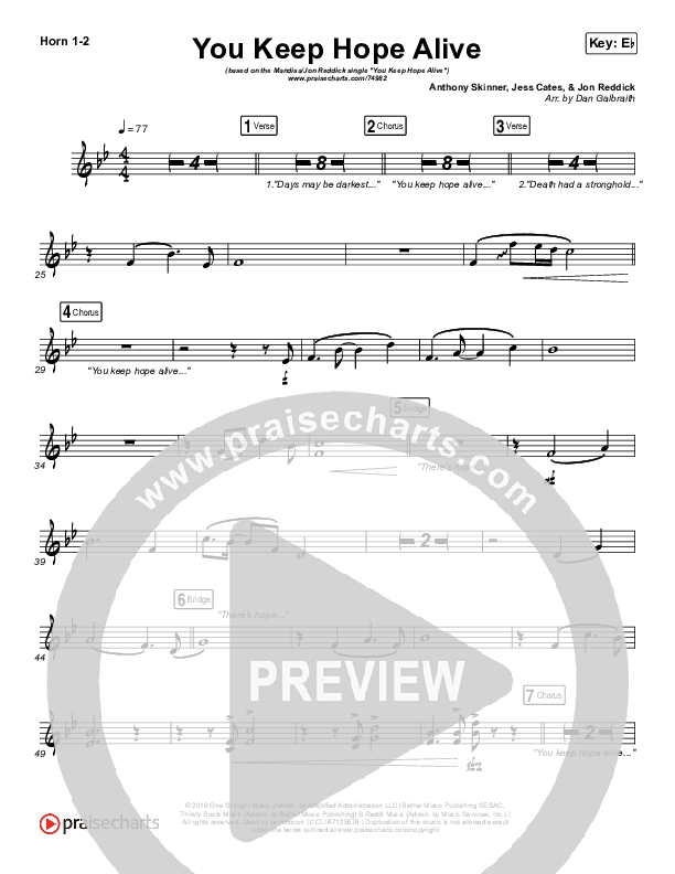 You Keep Hope Alive Brass Pack (Mandisa / Jon Reddick)