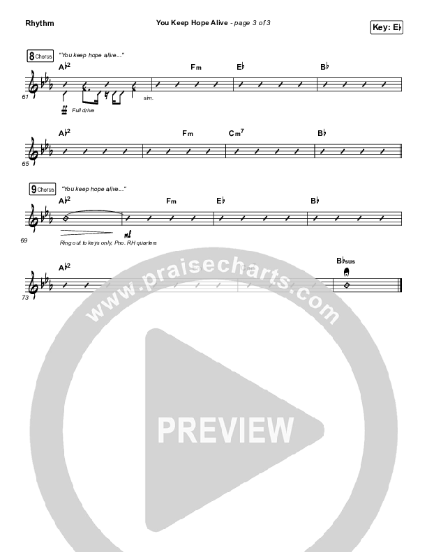You Keep Hope Alive Rhythm Chart (Mandisa / Jon Reddick)