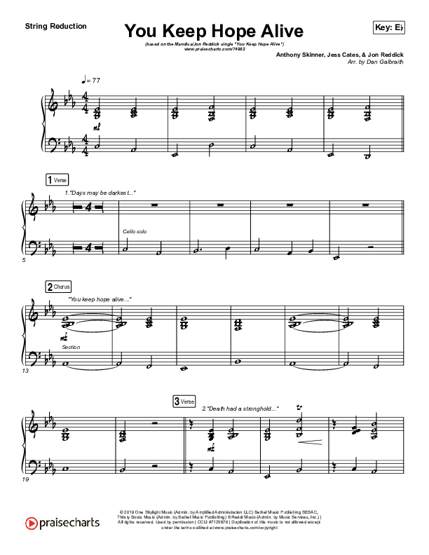 You Keep Hope Alive Synth Strings (Mandisa / Jon Reddick)