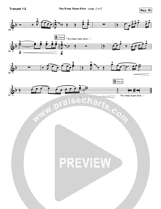 You Keep Hope Alive Trumpet 1,2 (Mandisa / Jon Reddick)