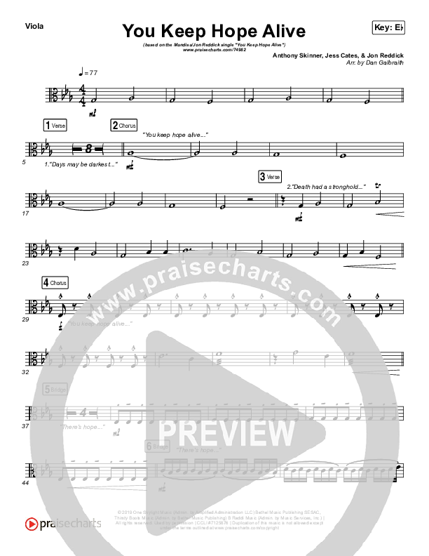 You Keep Hope Alive Viola (Mandisa / Jon Reddick)