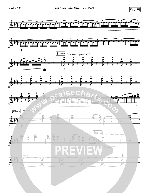 You Keep Hope Alive Violin 1/2 (Mandisa / Jon Reddick)