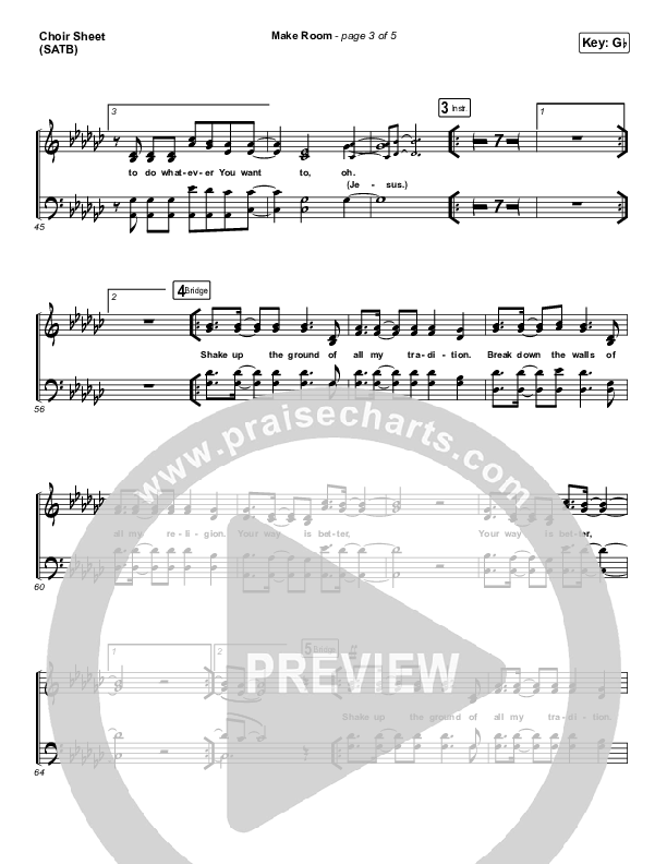 Make Room Choir Sheet (SATB) (The Church Will Sing / Elyssa Smith / Community Music)
