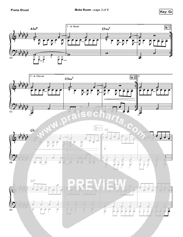 Make Room Piano Sheet (The Church Will Sing / Elyssa Smith / Community Music)