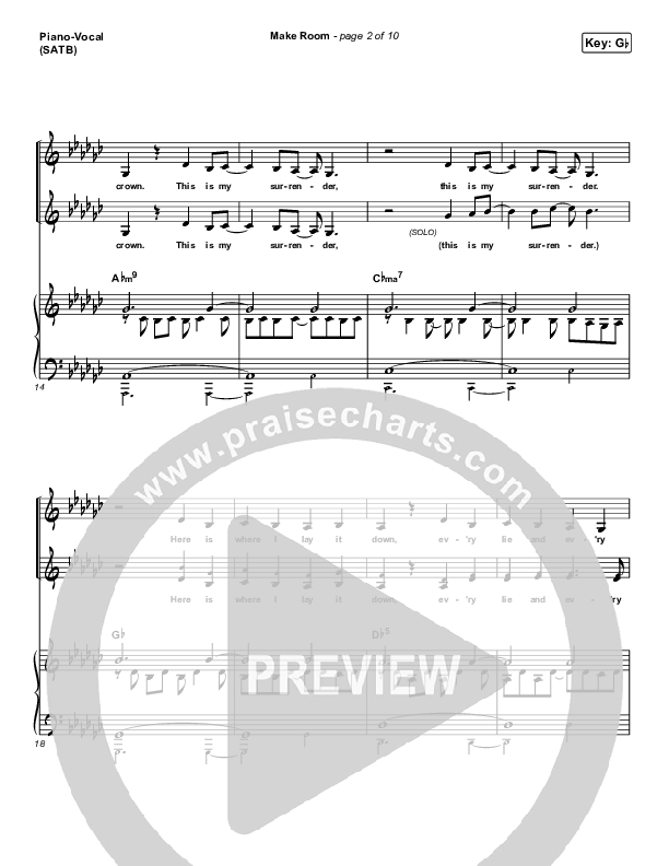 Make Room Piano/Vocal (SATB) (The Church Will Sing / Elyssa Smith / Community Music)