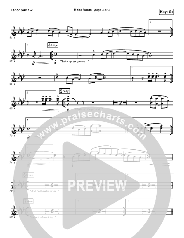 Make Room Tenor Sax 1,2 (The Church Will Sing / Elyssa Smith / Community Music)