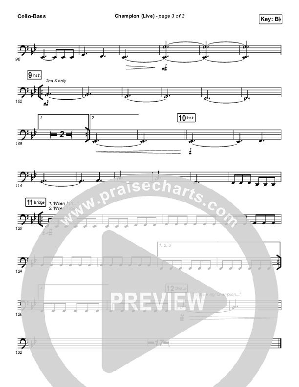 Champion (Live) Cello/Bass (Bethel Music / Dante Bowe)