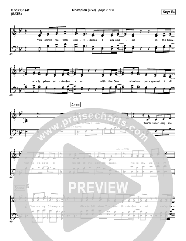 Champion (Live) Choir Vocals (SATB) (Bethel Music / Dante Bowe)