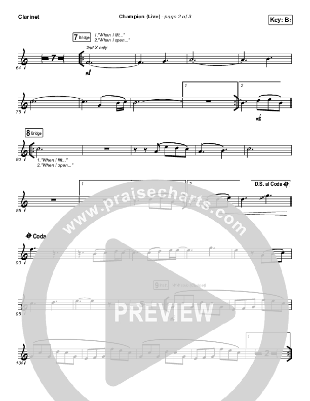 Champion (Live) Clarinet (Bethel Music / Dante Bowe)