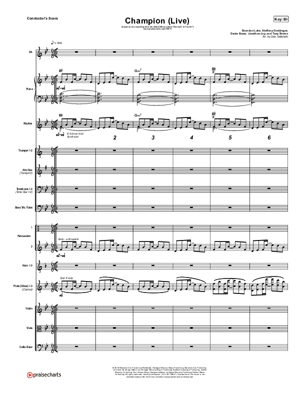 Champion (Live) Conductor's Score (Bethel Music / Dante Bowe)