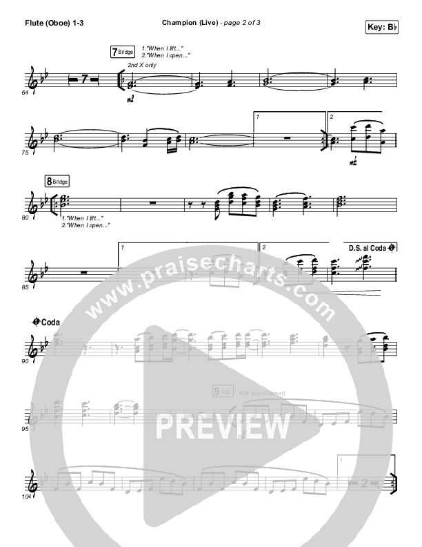 Champion (Live) Flute/Oboe 1/2/3 (Bethel Music / Dante Bowe)