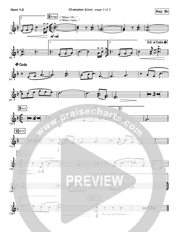 Champion (Live) French Horn 1/2 (Bethel Music / Dante Bowe)