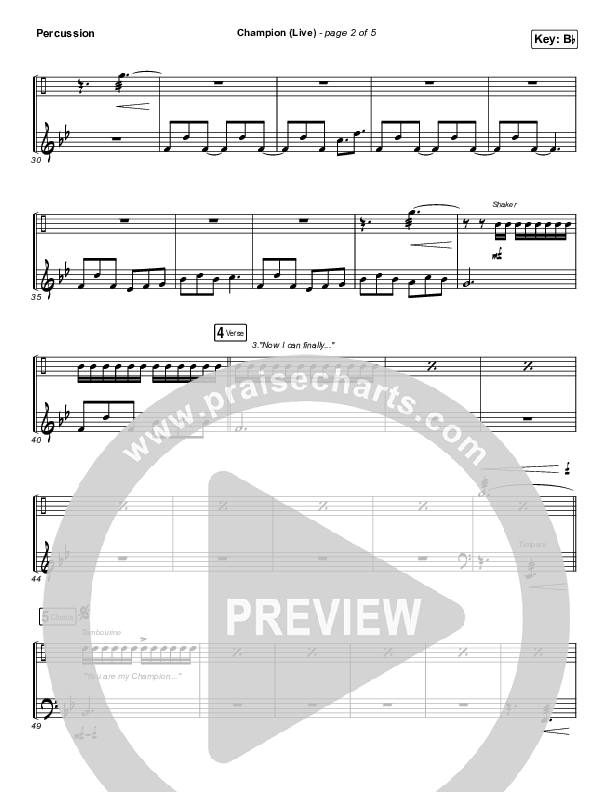 Champion (Live) Percussion (Bethel Music / Dante Bowe)