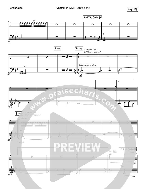 Champion (Live) Percussion (Bethel Music / Dante Bowe)