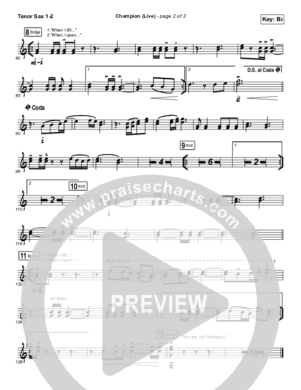 Champion (Live) Tenor Sax 1/2 (Bethel Music / Dante Bowe)