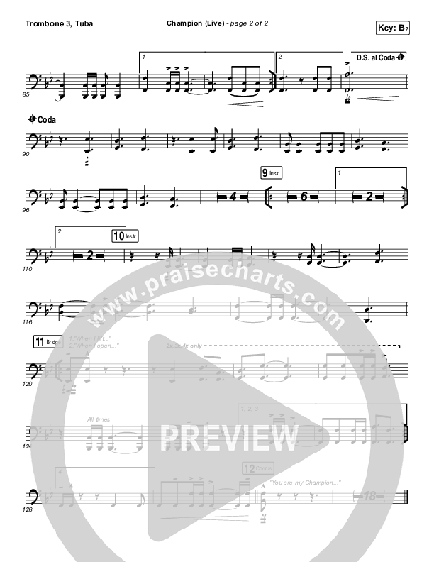 Champion (Live) Trombone 3/Tuba (Bethel Music / Dante Bowe)