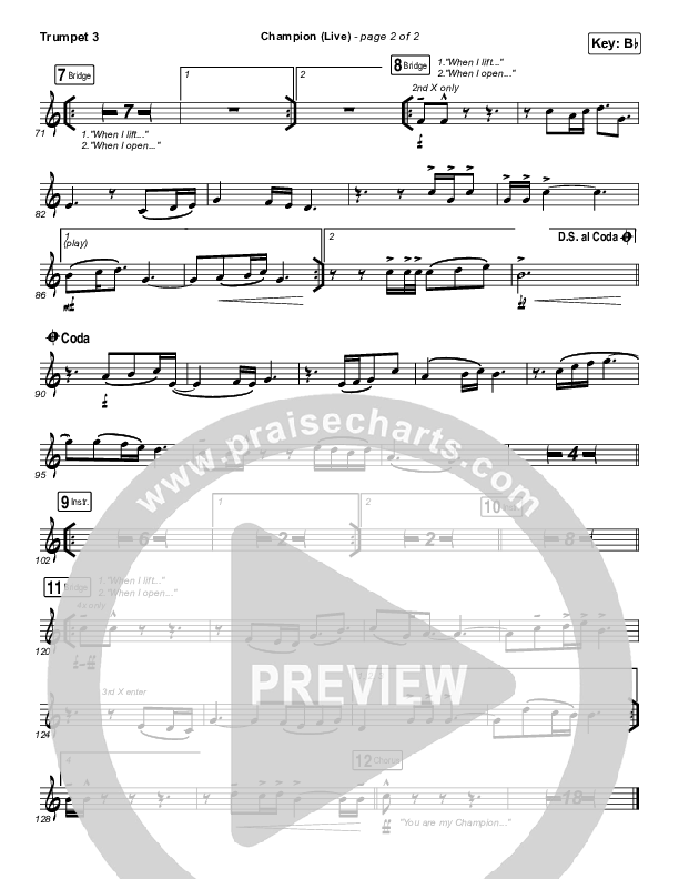 Champion (Live) Trumpet 3 (Bethel Music / Dante Bowe)