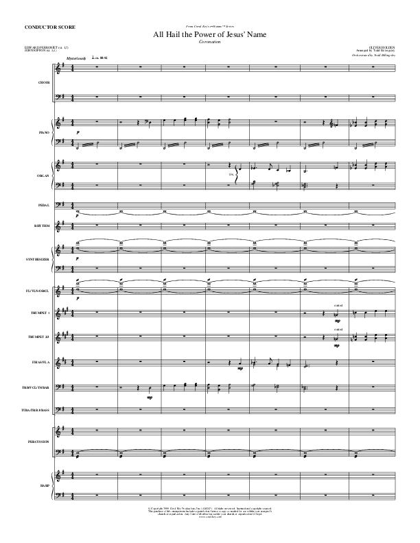 All Hail The Power Of Jesus' Name Conductor's Score (Todd Billingsley)