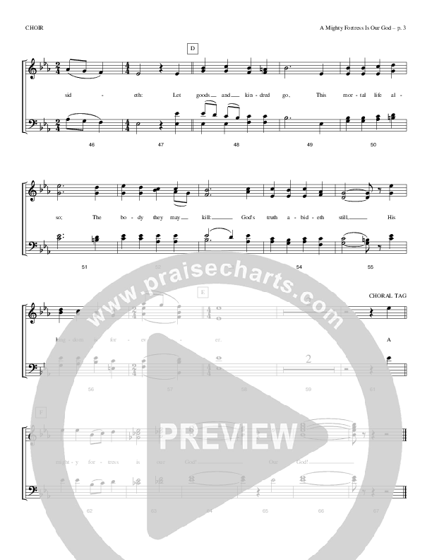 A Mighty Fortress Is Our God Choir Sheet (Todd Billingsley)