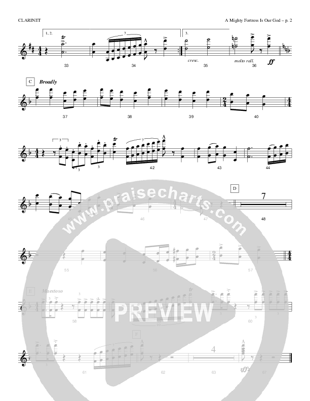 A Mighty Fortress Is Our God Clarinet (Todd Billingsley)