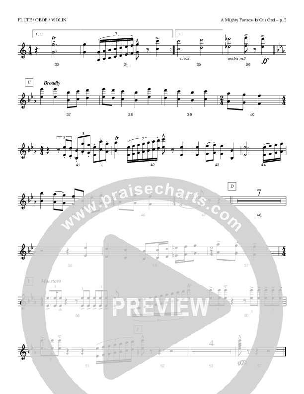 A Mighty Fortress Is Our God Flute/Oboe (Todd Billingsley)