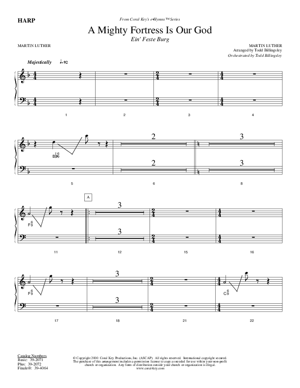 A Mighty Fortress Is Our God Harp (Todd Billingsley)