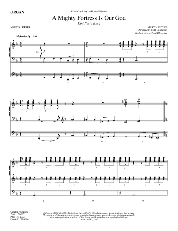 A Mighty Fortress Is Our God Organ (Todd Billingsley)