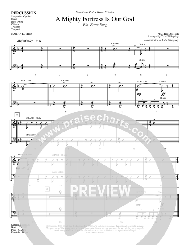 A Mighty Fortress Is Our God Percussion (Todd Billingsley)
