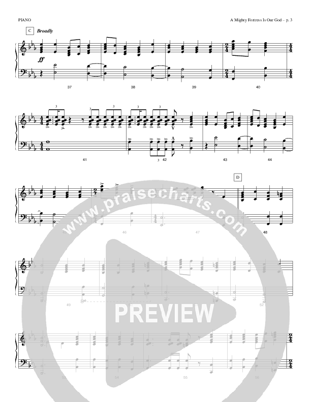 A Mighty Fortress Is Our God Piano Sheet (Todd Billingsley)