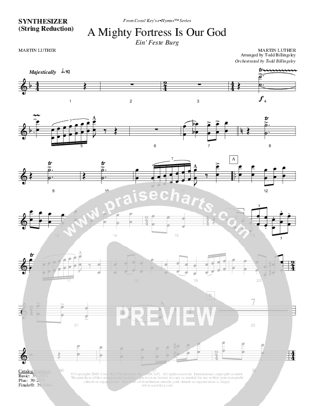 A Mighty Fortress Is Our God Synth Strings (Todd Billingsley)