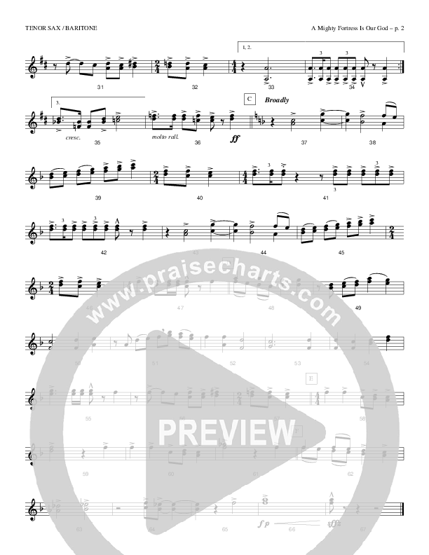 A Mighty Fortress Is Our God Tenor Sax/Baritone T.C. (Todd Billingsley)