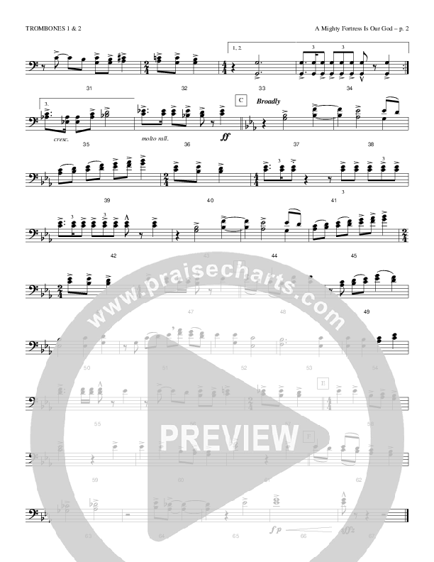 A Mighty Fortress Is Our God Trombone 1/2 (Todd Billingsley)