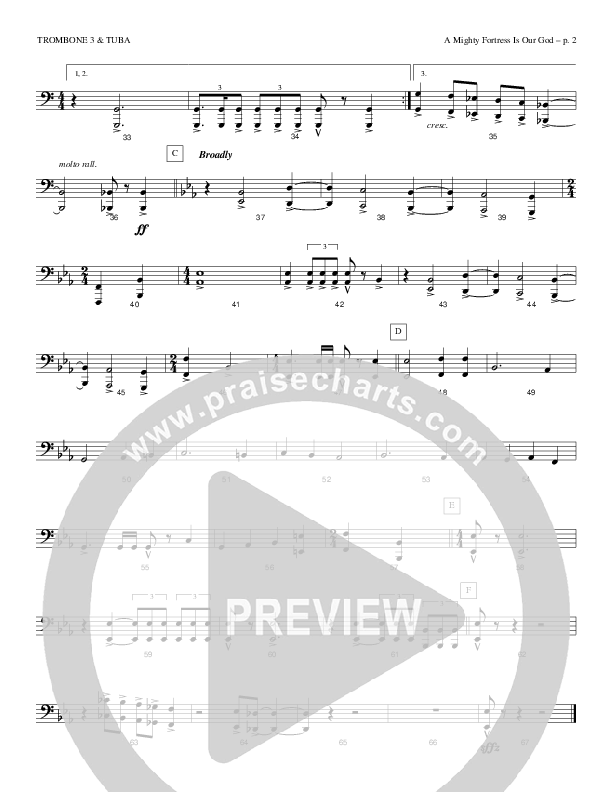 A Mighty Fortress Is Our God Trombone 3/Tuba (Todd Billingsley)