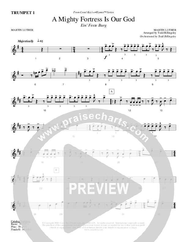 A Mighty Fortress Is Our God Trumpet 1 (Todd Billingsley)