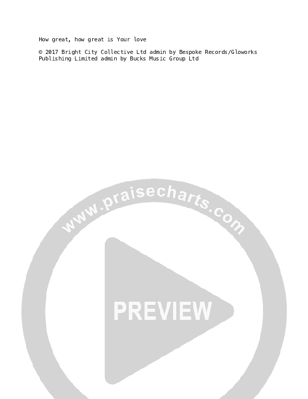 Your Love (Live) Chords & Lyrics (Bright City)