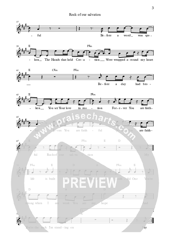 Rock Of Our Salvation (Live) Lead Sheet (Bright City)