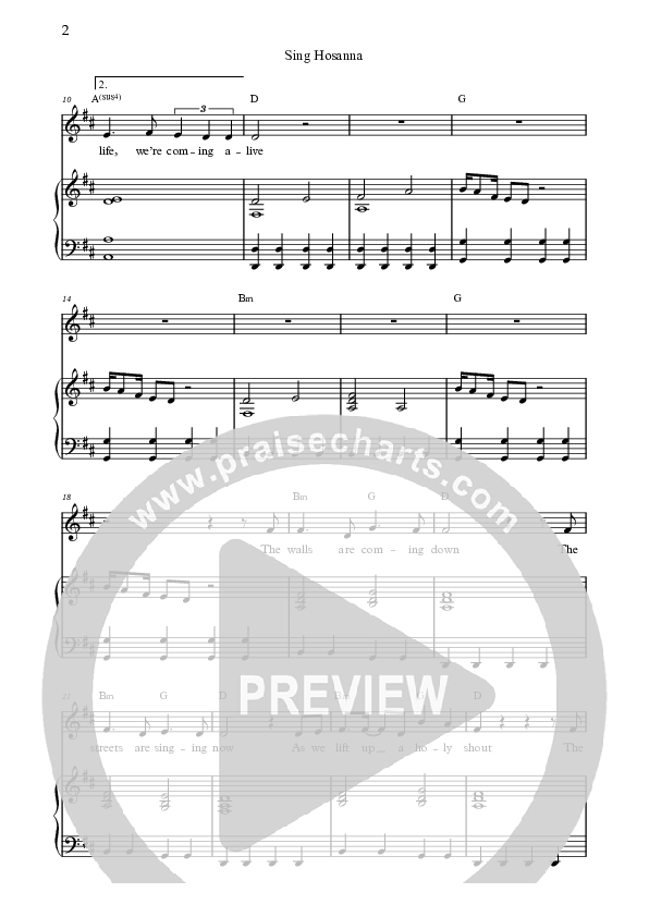 Sing Hosanna (Live) Lead & Piano (Bright City)