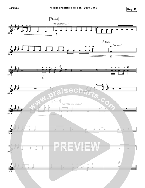 The Blessing (Radio) Bari Sax (Kari Jobe / Cody Carnes)