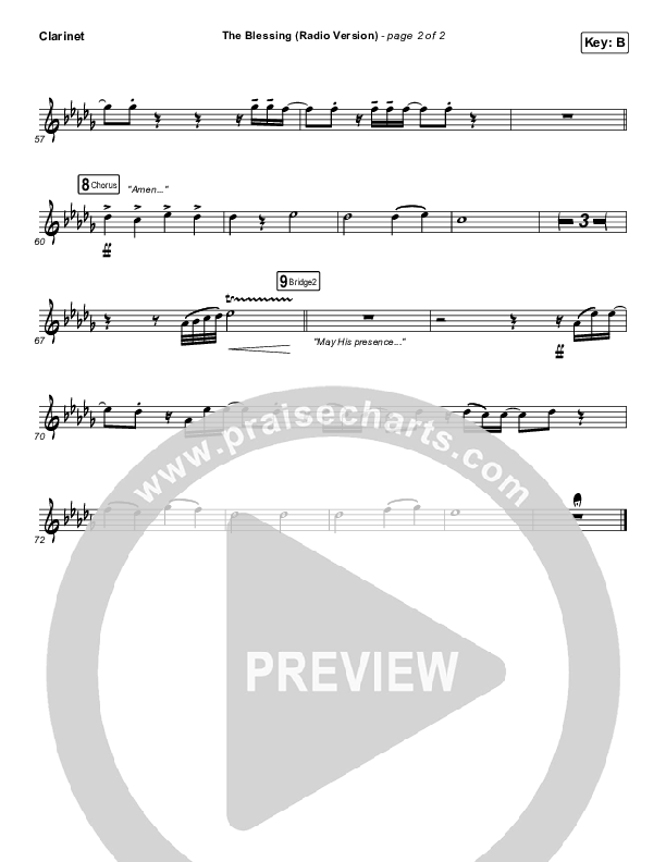 The Blessing (Radio) Clarinet (Kari Jobe / Cody Carnes)
