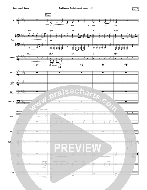 The Blessing (Radio) Conductor's Score (Kari Jobe / Cody Carnes)