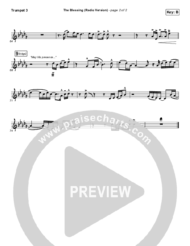 The Blessing (Radio) Trumpet 3 (Kari Jobe / Cody Carnes)