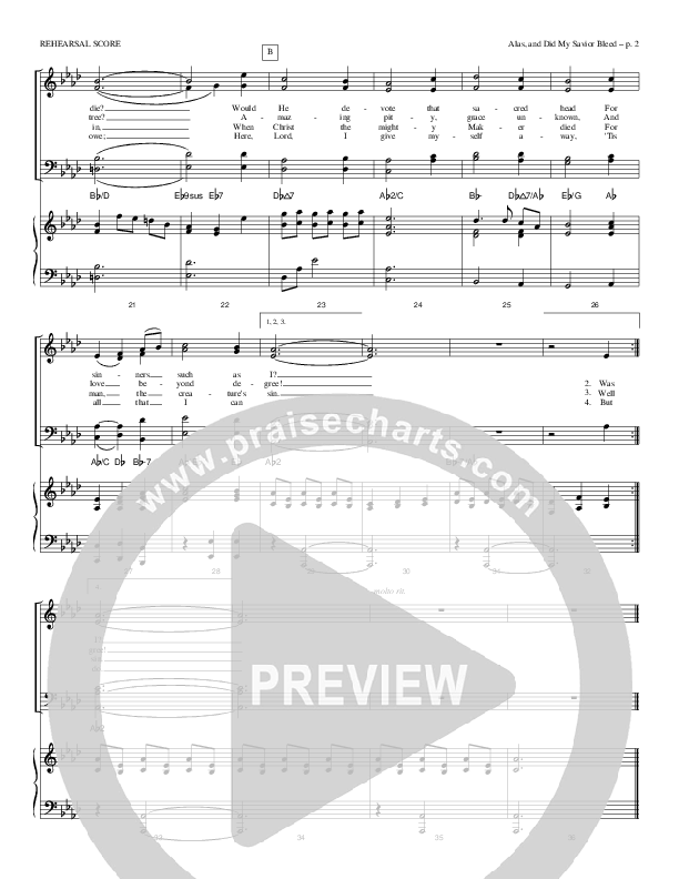 Alas And Did My Savior Bleed Conductor's Score (Todd Billingsley)