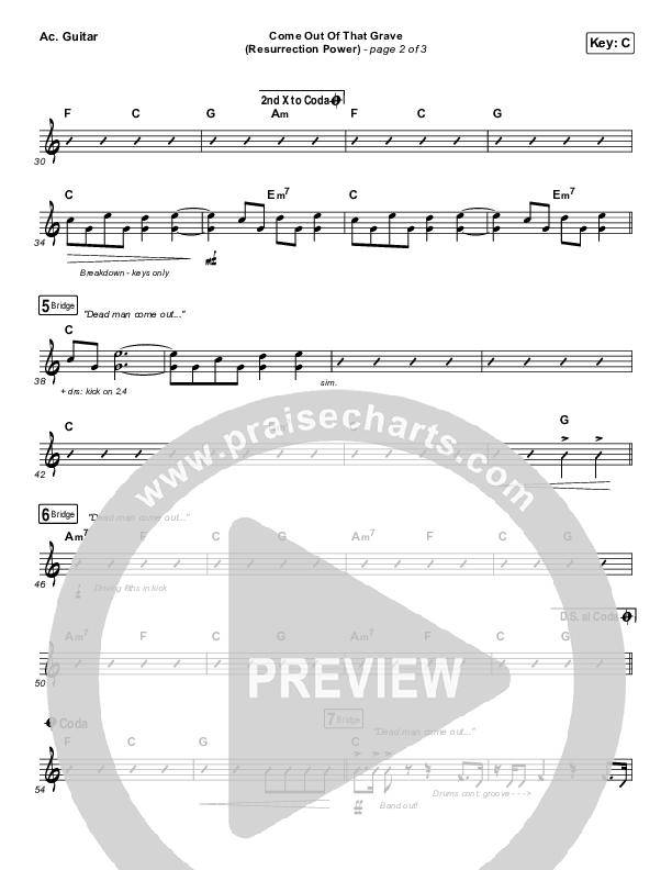 Come Out Of That Grave (Resurrection Power) (Live) Acoustic Guitar (Bethel Music / Brandon Lake)